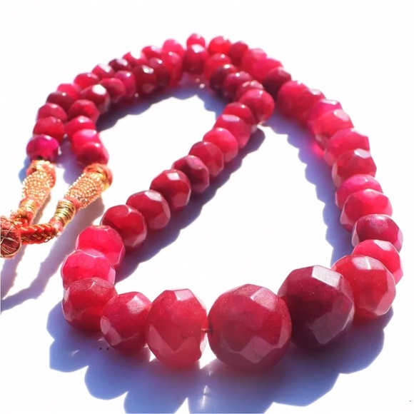 Earth Art hand crafted artisan Jewelry - 455 carats of faceted earth mined natural Ruby